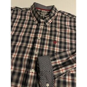 CINCH Colorful Plaid Long Sleeve Western Shirt 3XL Big Cowboy Country Cuff Blue